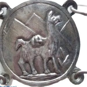 Llama Silver Panel Bracelet from South America